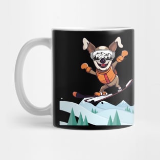 Cute Dog on Snowboard Mug